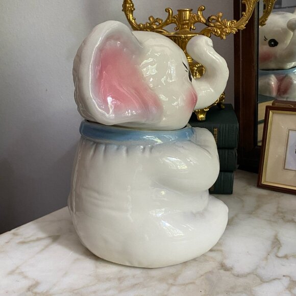 RARE Vintage 50s Baby Cute Elephant Cookie Jar Canister Disney Dumbo Era - Picture 6 of 10